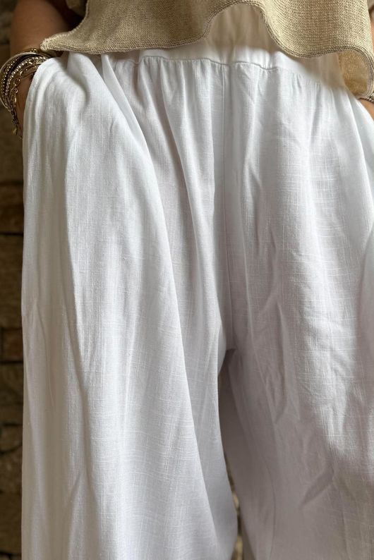 Lindin Linen Blend Dart Barrel Pant White